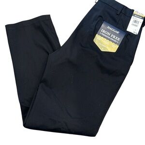Haggar Iron Free Premium Khaki Black Pants 36x34 NWT Classic Fit Office Casual